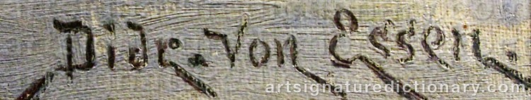 Authentic signature by Didrik Von ESSEN on  artwork