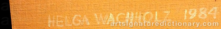Authentic signature by Helga WACHHOLZ on artwork