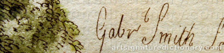 Authentic signature by Gabriel SMITH on  artwork