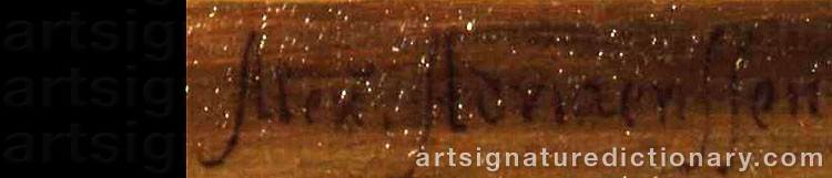 Authentic signature by Alexander The Elder ADRIAENSSEN on  artwork