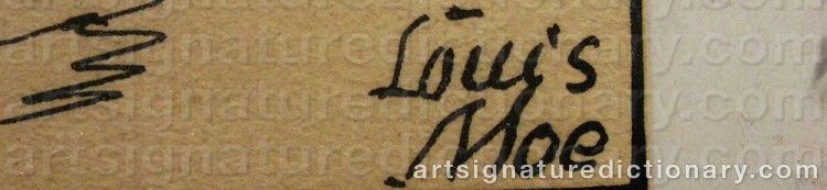 Authentic signature by Louis MOE on  artwork