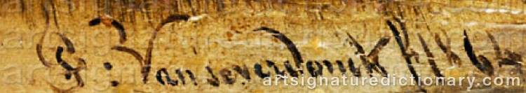 Authentic signature by Franz Van SEVERDONCK on  artwork