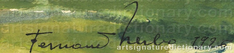 Authentic signature by Fernand HERBO on  artwork