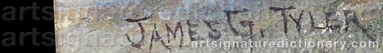 Authentic signature by James Gale TYLER on  artwork