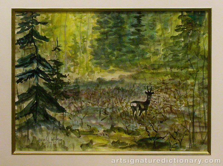 Close-up details showing Harald WIBERG signature forgery characteristics