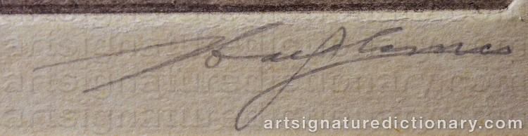 Authentic signature by Malte STERNER on Drawing/Graphic/Print artwork