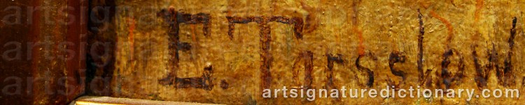 Authentic signature by Einar TORSSLOW on artwork