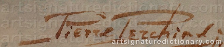 Authentic signature by Pierre Petrovitch PERCHINE on  artwork