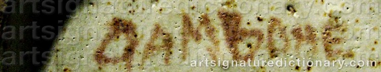 Authentic signature by Bruno GAMBONE on  artwork