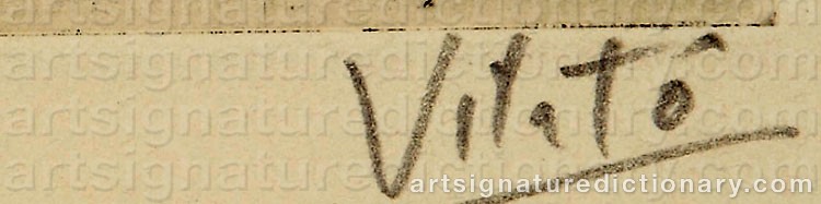 Authentic signature by Javier VILATO RUIZ on  artwork