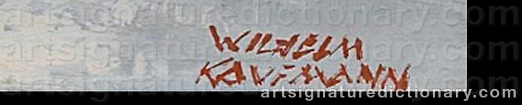 Authentic signature by Wilhelm KAUFMANN on  artwork