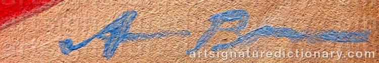 Authentic signature by Anders Ottomar BLOMBERG on  artwork