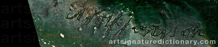 Authentic signature by Adolf JONSSON on  artwork