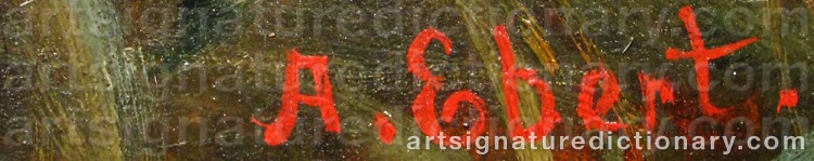 Authentic signature by Anton EBERT on  artwork