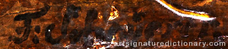 Authentic signature by Franz SCHEYERER on  artwork