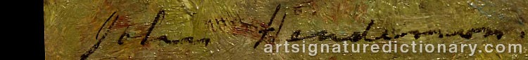 Authentic signature by John HENDERSON on  artwork