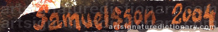 Authentic signature by Monika SAMUELSSON on  artwork