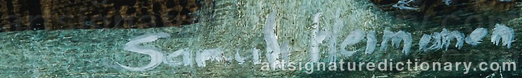 Authentic signature by Samuli HEIMONEN on artwork