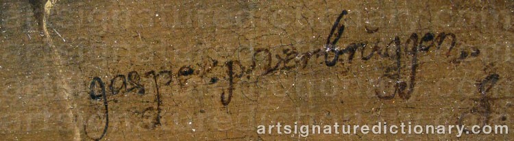 Authentic signature by Gaspar Peeter The Elder VERBRUGGEN on Painting/Watercolour artwork