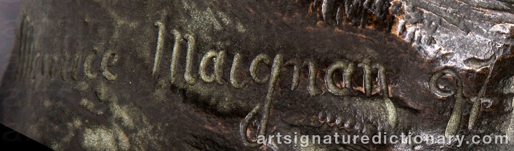 Authentic signature by Maurice MAIGNAN on Sculpture artwork