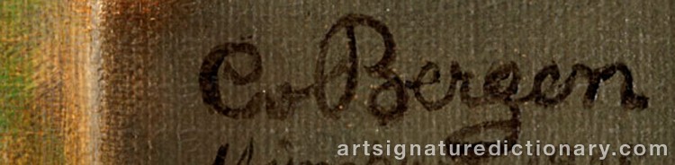 Authentic signature by Carl Von BERGEN on  artwork