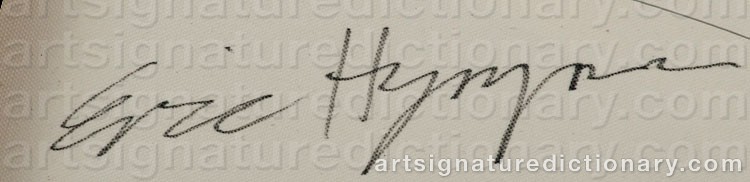 Authentic signature by Eric HYNYNEN on Painting/Watercolour artwork