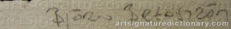 Authentic signature by Björn BREDSTRÖM on  artwork