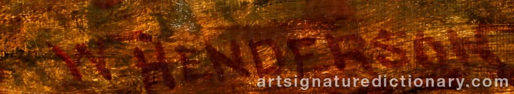Authentic signature by William HENDERSON on  artwork