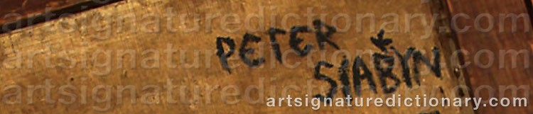 Authentic signature by Peter SIABKIN on  artwork