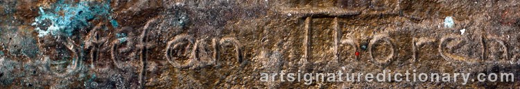 Authentic signature by Stefan THORÉN on  artwork