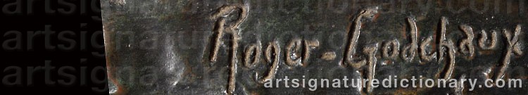 Authentic signature by Roger GODCHAUX on  artwork