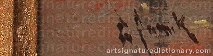 Authentic signature by Lucien FRANK on  artwork