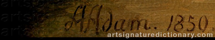 Authentic signature by Albrecht ADAM on Painting/Watercolour artwork