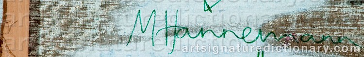 Authentic signature by Mette HANNEMANN on artwork