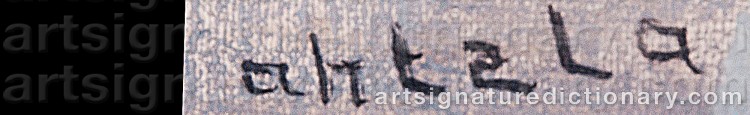 Authentic signature by H. AHTELA on Painting/Watercolour artwork