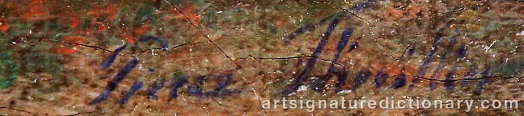 Authentic signature by Pierre THULLIER on  artwork