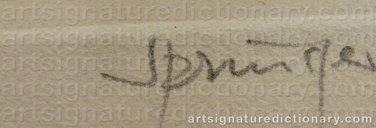 Authentic signature by Ferdinand SPRINGER on  artwork