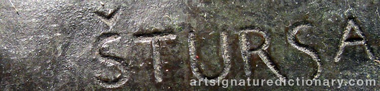 Authentic signature by Jan STURSA on  artwork