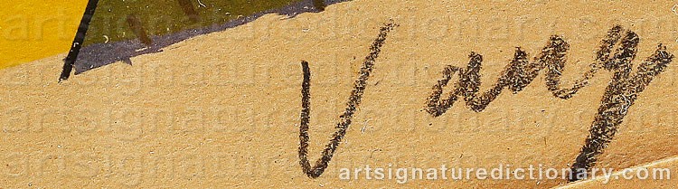 Authentic signature by Ingrid VANG NYMAN on  artwork