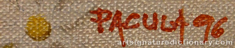 Authentic signature by Pacula KAZIMIERZ on artwork