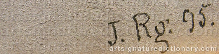 Authentic signature by Johan Jakob REINBERG on  artwork