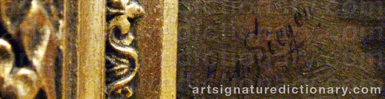 Authentic signature by August Von SIEGEN on artwork