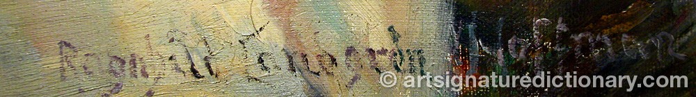 Authentic signature by Ragnhild LANDGREN-HOFFMAN on  artwork