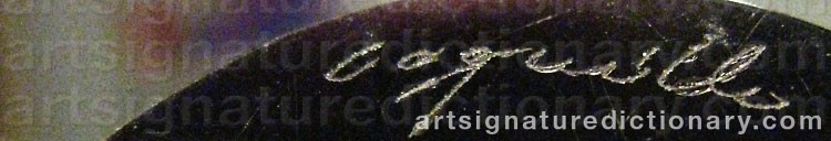Authentic signature by COQUILLE on  artwork