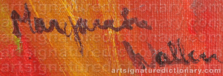 Authentic signature by Margareta WALLIN on Painting/Watercolour artwork