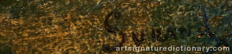 Authentic signature by Gustave SURAND on  artwork