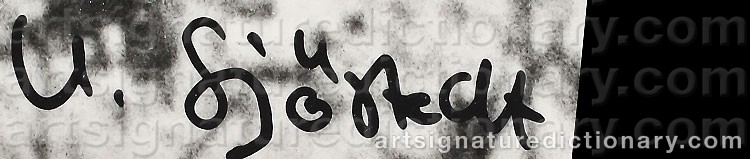 Authentic signature by Ulf SJÖSTEDET on  artwork