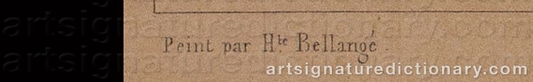 Authentic signature by Hippolyte BELLANGE on  artwork