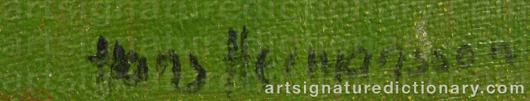 Authentic signature by Hans HERMANSSON on artwork