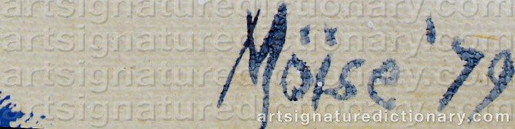 Authentic signature by William MOISE on  artwork